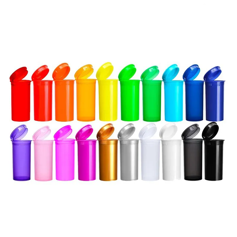 Vente en gros Différentes Capacités Couleur PP Plastique Squeeze Flip Cap Pop Top Flacons Dram Tubes Plastique Dram POP Top Bouteilles