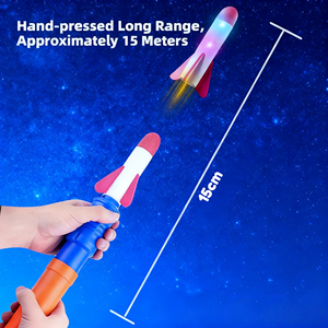 Lanceur de fusées lumineux à air comprimé, actionné à la main, portée 15 mètres, <span class=keywords><strong>jouet</strong></span> fusée en mousse clignotante pour enfants, pour l'extérieur - Product Image 1