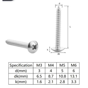 Tobo Roestvrij Staal 304 Kruis Pan Kop 3X6Mm Zelfschroeven Fabrikanten Chicago Tappende Schroef - Product Image 3