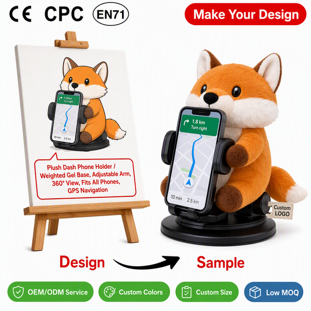 Custom Plush Toy Custom Plush Keychain Cartoon fox Dash Phone Holder All Phones Fit Personalized Customized Souvenir Doll