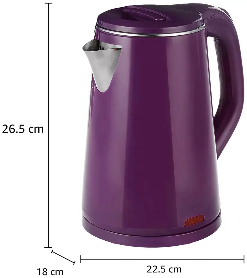 Purple Double Wall Plastic Home Appliances 1.8L Plastic Wholesale Electric Kettle