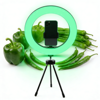 Mini anneau lumineux LED 14 cm avec trépied |   Lampe à selfie 12 pouces à température de couleur réglable 3200K-9999K avec contrôle filaire pour téléphone et vidéo de bureau