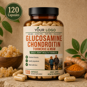 Cápsulas de Glucosamina, Condroitina, MSM y Cúrcuma Sin Mariscos para el Soporte Diario de las Articulaciones, Mejora de la Movilidad, Flexibilidad y Recuperación, ODM, MOQ Bajo - Product Image 1
