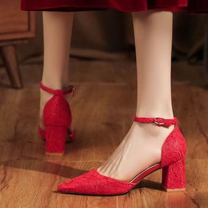 Youxianmei & S Jes Escarpins en satin à bout pointu, talon carré, bride cheville, chaussures de mariée à talon haut pour mariage et occasions formelles - Product Image 4