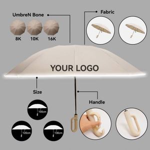 Wholesales Vintage Novelty <b>Folding</b> Umbrella Portable 3 <b>Folding</b> Hanging Uv Resistant Black Umbrella with Custom Logo - Product Image 3