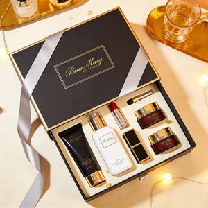 Caja de Papel Kraft con Cajón, Caja de Regalo Magnética, Cajas de Embalaje para Set de Cuidado de la Piel y Colección de Cosméticos - Product Image 1