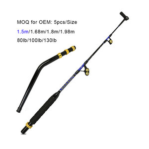 Canna da traina per la <span class=keywords><strong>pesca</strong></span> al tonno in mare profondo, per la <span class=keywords><strong>pesca</strong></span> di grossa selvaggina, 80lb 100lb 130lb, con punta girevole e impugnatura curva - Product Image 4
