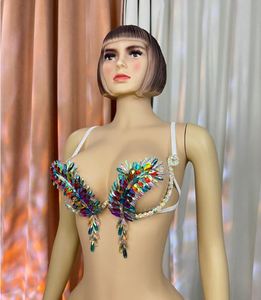 Nouveau soutien-gorge à armatures <span class=keywords><strong>Samba</strong></span> Carnival Rainbow Stone pour la danse du ventre, idéal pour les fêtes EDC, les Raves, les défilés d'Halloween, le Mardi Gras et les spectacles de Jouvert - Product Image 6