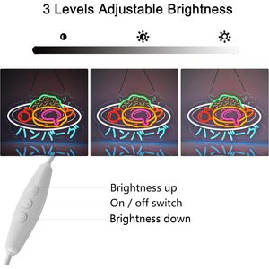 Japanese Hamburg Steak Letreros Neon LED indoor hanging ambient light shop <b>sign</b> wall decoration light entrance indicator light - Product Image 2
