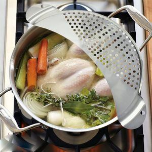 <span class=keywords><strong>Passoire</strong></span> à pâtes à double poignée <span class=keywords><strong>Passoire</strong></span> à casseroles <span class=keywords><strong>professionnelle</strong></span> en acier inoxydable - Product Image 4