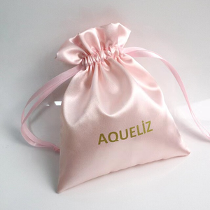 Pochette personnalisée de qualité supérieure avec logo imprimé, en satin de soie couleur bonbon, pour emballage de perruques, extensions capillaires, vêtements, sac à cordon anti-poussière pour bijoux - Product Image 5