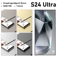 Smartphone Original S24 Ultra 16GB+1TB Dual SIM 5G Ponsel 7.3 Inci HD Resolusi 120Hz CPU Deca Core 108MP Spanyol
