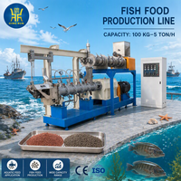Machine extrudeuse automatique à double vis pour aliments marins, contrôlée par PLC, en acier inoxydable, pour la production d'aliments aquacoles marins