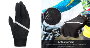 Gants de course d'hiver pour sports de plein air personnalisés, enfants, cinq doigts, bande réfléchissante, antidérapants, chauds, écran tactile, sécurité, équitation - Product Image 4