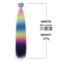 Extensions de cheveux synthétiques en fibre haute température, tissage lisse et soyeux, double trame, toutes couleurs disponibles