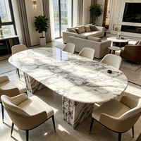 Meuble de luxe moderne en pierre naturelle sur mesure, table de chevet en marbre Calacatta Violet pour hôtel, salon, intérieur