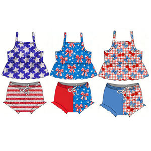 Pre-orden MOQ 5: Ropa de Boutique Trendyism para Niñas, Modelo GLP, Estampado Camuflaje, Verano, Vacaciones, Suave, Spandex/Algodón Orgánico, Seda de Leche - Product Image 4