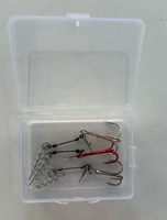 1 #   Set Rig Pancing Tiga Mata Kail 1/0 2/0 dengan Tiga Warna Kawat Baja, Dilengkapi Mata Kail Kawat Baja dengan Titik Pengunci Pegas