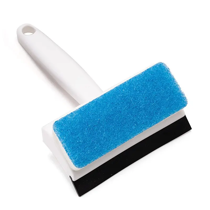 Multifunctional two in one window glass scraping wall tile cleaning brush double-sided mirror sponge brush scraping