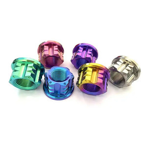Titan Nuts M8 * 1.25 12 Điểm Mặt Bích <span class=keywords><strong>Nut</strong></span> <span class=keywords><strong>Gr2</strong></span> Gr5 Anodized Titan Hình Lục Giác Đầu Cho Xe Máy - Product Image 6