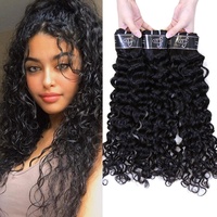 Fanixys — Extensions de cheveux brésiliens ondulés, 100 cheveux humains, pièces noires, Extensions de cheveux brésiliens vierges, très bonne qualité, en lots, livraison gratuite
