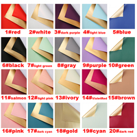 Papier d'emballage floral double face imprimé feuille d'or, imperméable, pour bouquets, vente chaude, en gros