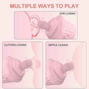 아이스크림 모양 포켓 텅 진동기 여성용 충전식 G스팟 클리토리스 자극기 실리콘 섹스토이 마사지기 - Product Image 3