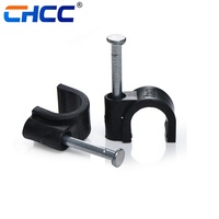 Clips Redondos para Cables al por Mayor, Clavos de Plástico para Sujetar Cables, Soporte Circular para Fijación de Cables