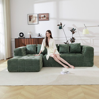 Pabrik OEM Sofa Vakum Terkompresi, Sofa Modular Mewah Cloud Couch, Sofa Bed L-Shaped Tanpa Rangka ODM dalam Kotak