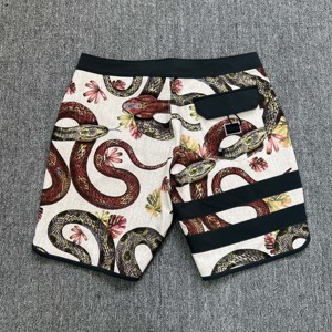 <b>Men's</b> Snake Print Board Shorts Quick Dry Mid Waist Drawstring Casual Swim <b>Trunks</b> with Side Stripe Design - Product Image 2