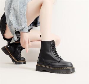 Bottes mi-mollet à plateforme pour femmes, grande taille, en <span class=keywords><strong>cuir</strong></span> de vache véritable, chaussures épaisses pour femmes, bottines mi-mollet style universitaire - Product Image 6