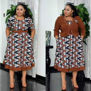 Abito Africano di Alta Qualità <span class=keywords><strong>Taglia</strong></span> 42-<span class=keywords><strong>50</strong></span>, Stile Turco, Completo Giacca e Vestito da Ufficio per Signore, Vendita all'Ingrosso dalla Cina - Product Image 1