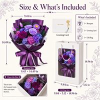 Bouquet de roses violettes préservées, 100% fleurs réelles, boîte cadeau éternelle longue durée pour anniversaire, fête des mères, Saint-Valentin