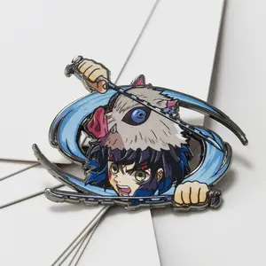 China supplier custom popular anime character UV printing hard enamel pins for gifts