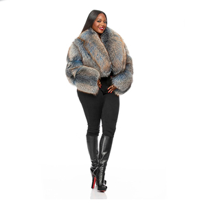 Nuovo Arrivo <span class=keywords><strong>Cappotto</strong></span> di Lusso da <span class=keywords><strong>Donna</strong></span> Personalizzabile in <span class=keywords><strong>Pelliccia</strong></span> di Volpe Naturale Giacca in Vera <span class=keywords><strong>Pelliccia</strong></span> di Volpe - Product Image 2