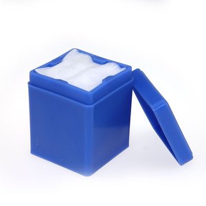 Boîte de 60 feuilles de tissu non tissé dentaire bleu, conteneur de distribution de gaze moulé par injection pour soins bucco-dentaires - Product Image 2