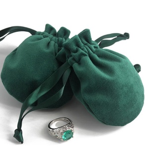 Gourd-shaped Eco-Friendly Velvet Cloth Bag <b>Ribbon</b> Pull-String Ring 8x10cm Durable Packaging for Earring Gift Jewelry Accessories - Product Image 3