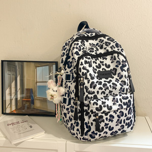 New <b>Backpack</b> Cross-Border Harajuku Style Cow Leopard Print <b>Backpack</b> Junior High <b>School</b> Lightweight Campus Class Student <b>Backpack</b> - Product Image 4