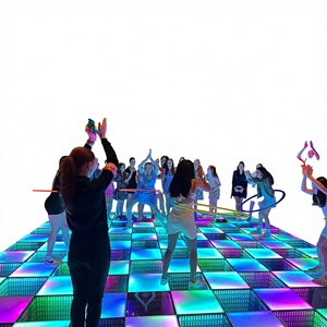 Innovative Sensor <b>Led</b> Dance Floor RGB Tiles IP67 Rated Customizable Size Sound-Activated DMX512 <b>Control</b> Chrome Material 2-Year - Product Image 1