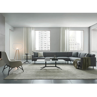 Ensemble de canapés modulaires d'angle italiens haut de gamme en L personnalisés, meubles sectionnels, en cuir véritable orange, 3 places, canapé d'hôtel