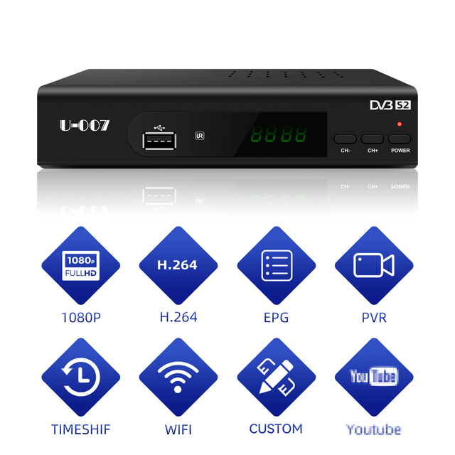 Satellite Multimedia Player Set Top Box Digital TV Decoder DVB-S2 Free to Air TV Receiver OEM Decoder Satellite Tv Receiver