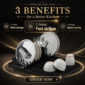 Escurridor de Platos Plegable <span class=keywords><strong>Umbra</strong></span> Udry de Plástico para Piso con Tapete de Microfibra, Multifuncional y Apto para Lavavajillas - Product Image 6