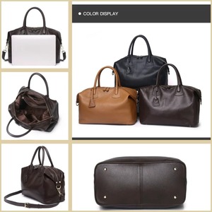 Nueva tendencia de cuero genuino ultraligero bolsa de lona plegable gimnasio Weekender para mujeres suave durante la noche deportes Fitness bolsa - Product Image 5