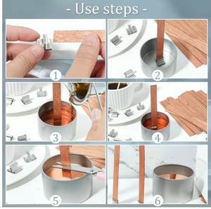 Porte-mèche de bougie de soja rond de haute qualité Base de fixation en bois support de <span class=keywords><strong>fer</strong></span> fixateur de feuille de cire Non toxique - Product Image 3