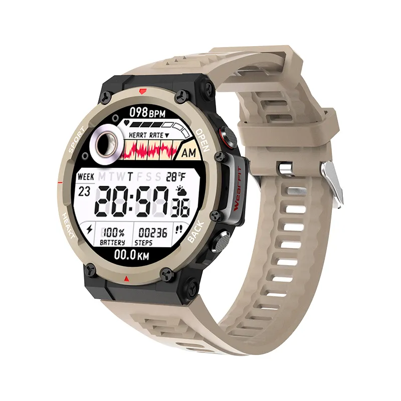 2023 JS2 RUN Smartwatch Men Sports Exercise Tracker NFC Dock 1.52 inch Round Screen 4 Buttons Wireless Charging Smart Watch