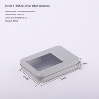 Boîte rectangulaire à couvercle rabattable en fer blanc, étui cadeau tout-en-un pour cartes de poker et boîte à outils de manucure avec autocollants, en matériaux recyclés pour loisirs créatifs