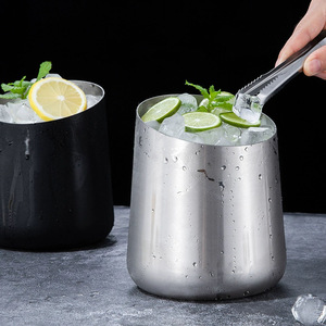 Stainless Steel Ice <b>Bucket</b> Round Minimalist Design Party Beverage Tub Multi Purpose Bar Supply - Product Image 1