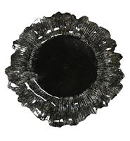Plaque de chargeur décorative ronde de luxe moderne Nouveau matériau PP noir pour les mariages, événements et fêtes