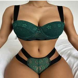 Ensemble de soutien-gorge de sport en dentelle florale sans couture pour femmes grandes tailles, broderie 3D, tissu en spandex dobby, contrôle moyen, standard ODM - Product Image 6