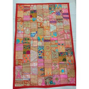 Wholesale Unique Indian Bohemian <b>Patchwork</b> Wall Hanging Tapestry Handmade <b>Throw</b> Decorative Backdrop Embroidered Custom Wall Art - Product Image 3